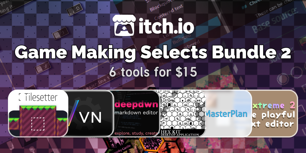 Announcing the Game Making itch.io Selects Bundle 2