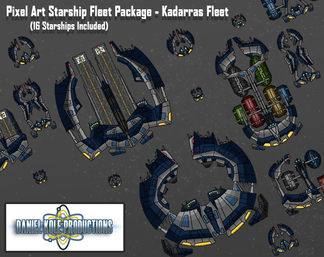 Pixel Art Starship Fleet Package - Kadarras Fleet