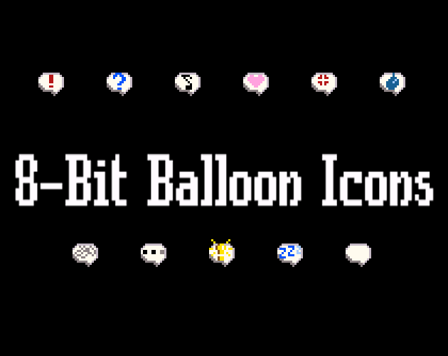 8-Bit Retro Balloon Icons for RPG Maker