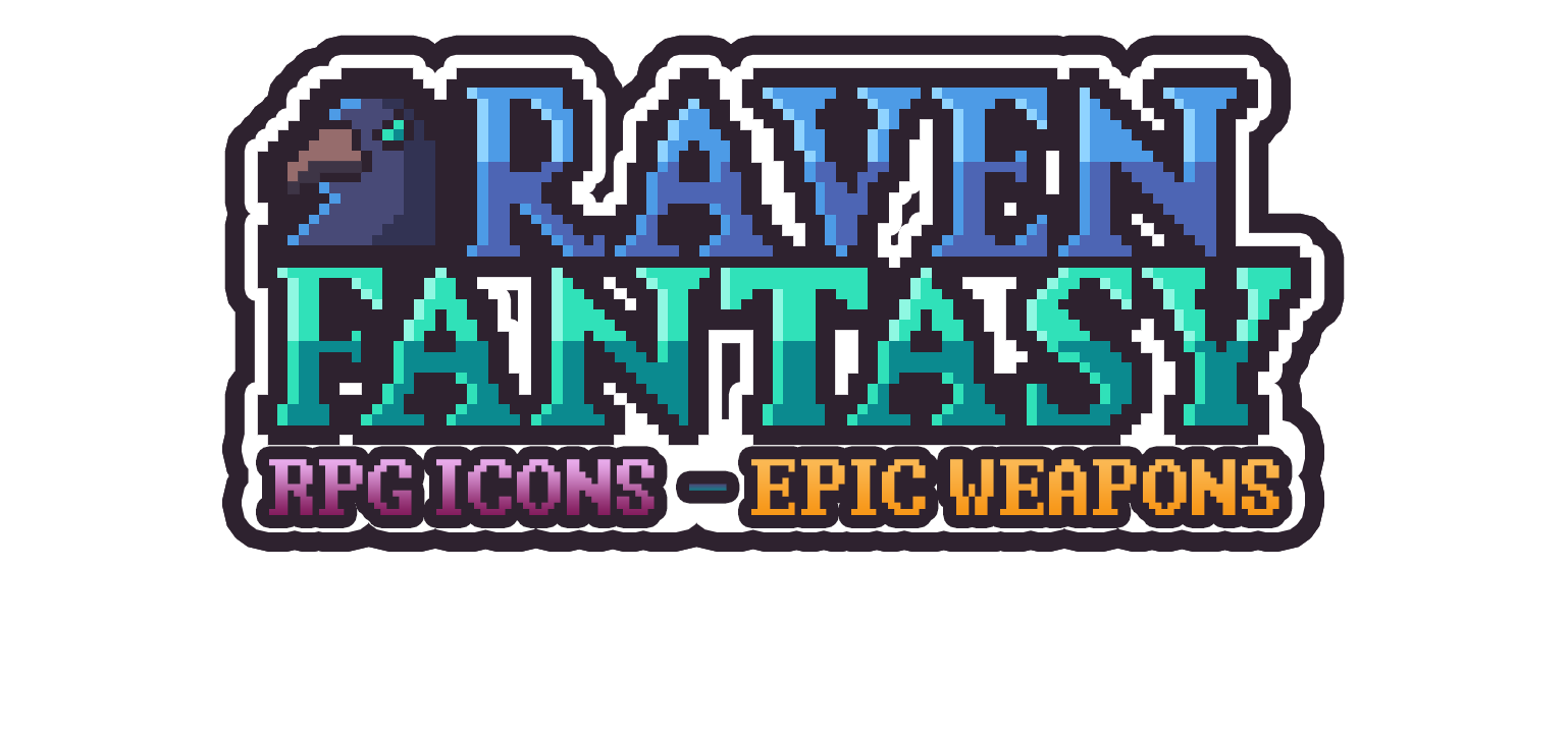 Raven Fantasy - Pixel Art RPG Icons - Epic Weapons