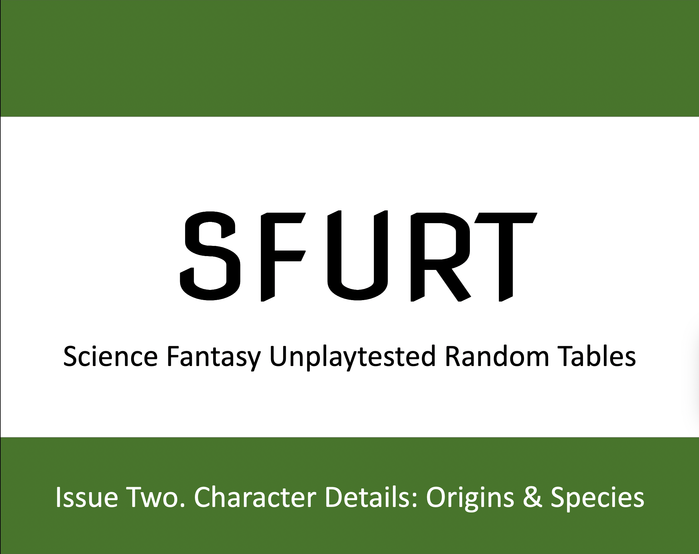 SFURT 2 Character Details Origins & Species by Dropbear Games