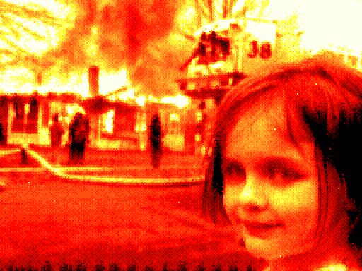 disaster girl burning animation