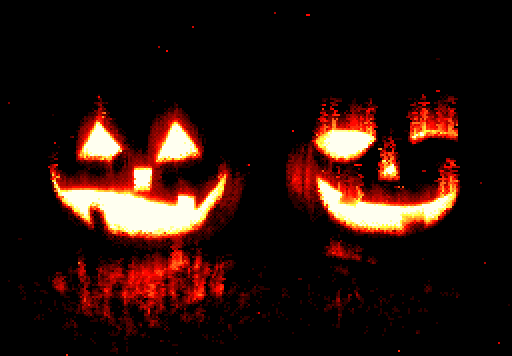 animated pumpkin on fire halloween jack-o-lantern GIF conversion result