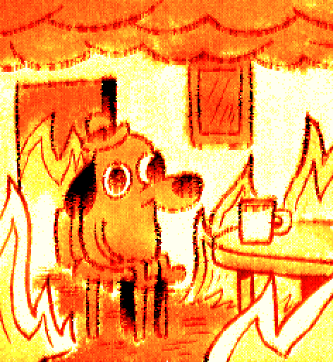 This is Fine burning animation dog cartoon