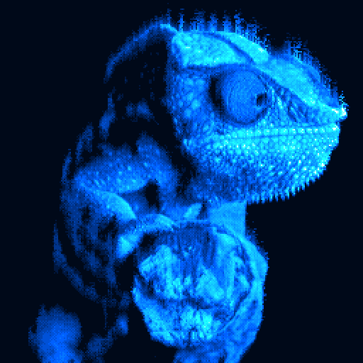blue color fire effect lizard