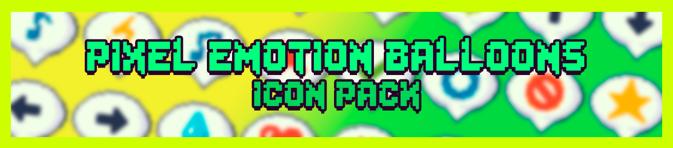Pixel Emotion Balloons Icon Pack 32x32 (30+ icons)