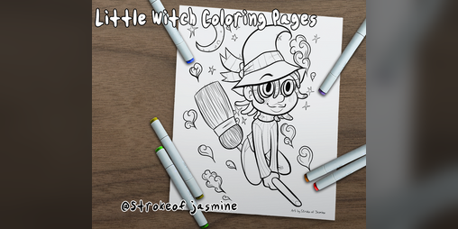Cover image for Little Witch Coloring Pages and MORE