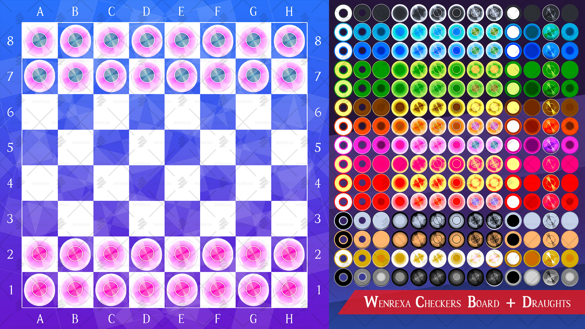 Assets: Checkers Board + Draughts