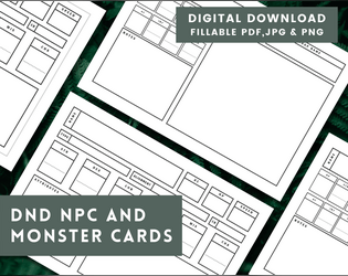 D&D NPC and Monster Cards | Dungeons and Dragons | DnD  
