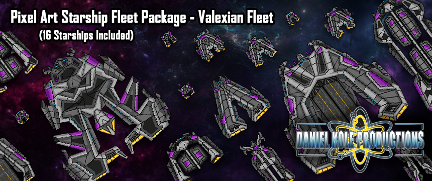Pixel Art Starship Fleet Package - Velexian Fleet