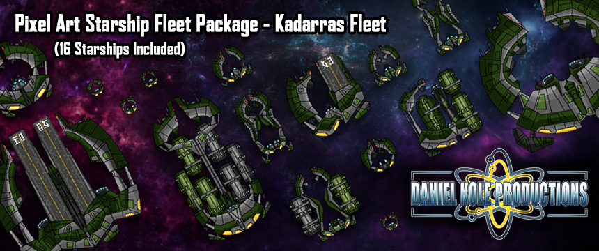 Pixel Art Starship Fleet Package - Kadarras Fleet
