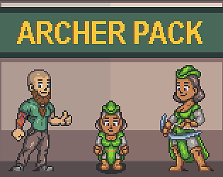 Pixel art 32x32 Archer girl