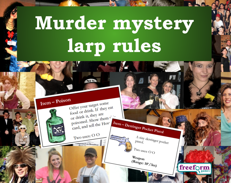 Rules for murder mystery larps by Freeform Games