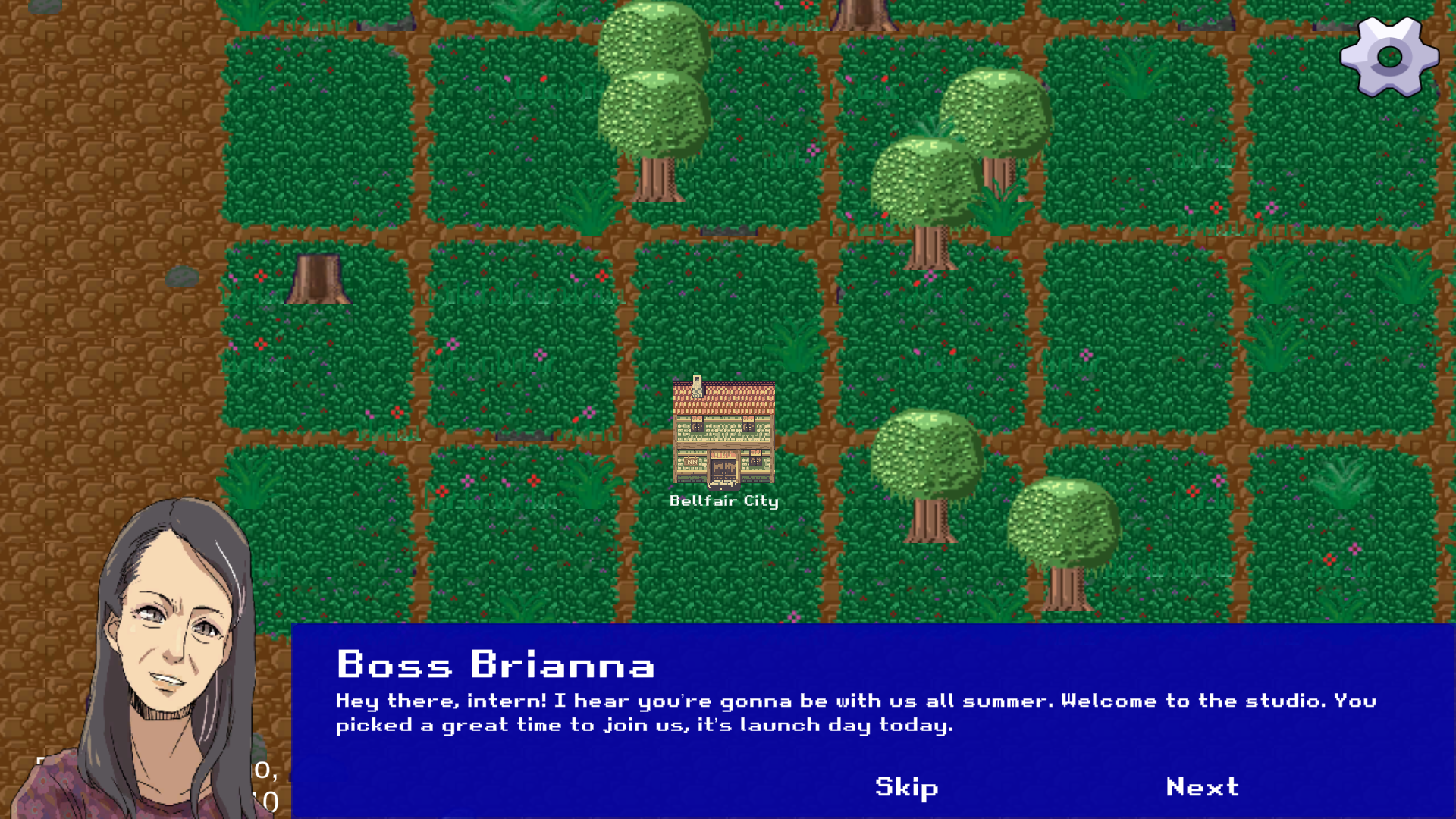 Screenshot of Balance This Game; your boss Brianna is talking to you