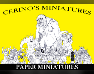 2021 Cerino's paperminitober fantasy miniatures   - 2021 inktober paperminiatures 