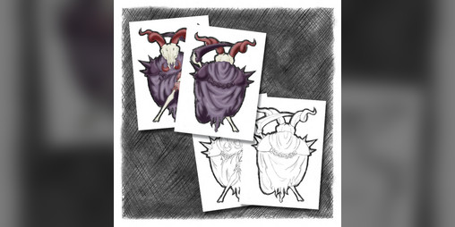 Cover image for Giant Evil Gods - Papermini-tober