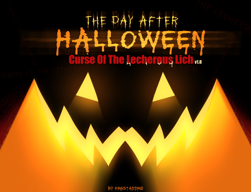 Cover art for The Day After Halloween: Curse Of The Lecherous Lich v1.2, an adult visual novel by Kinkstabbing
