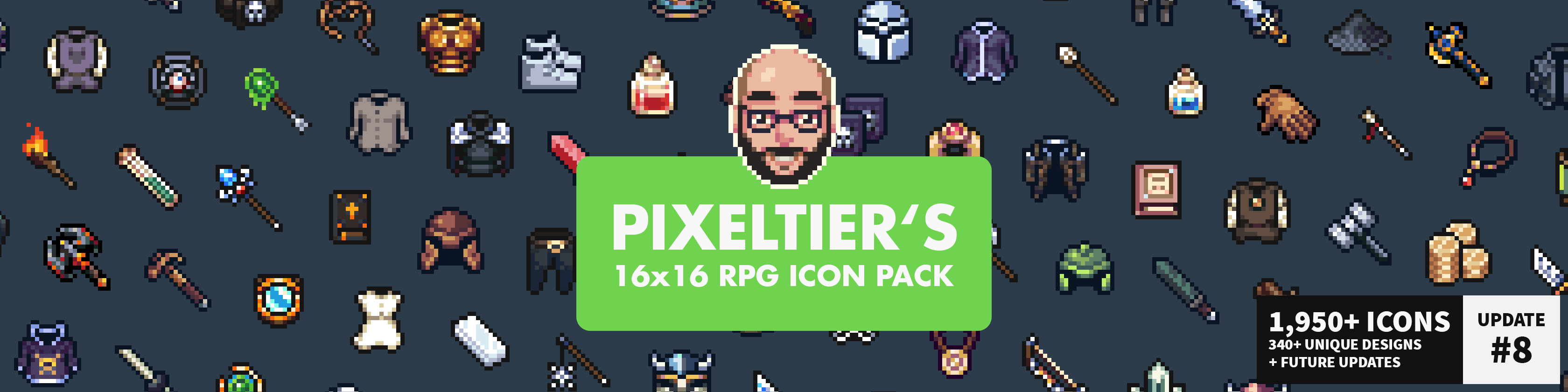 Pixeltier's 16x16 RPG Icon Pack /// Pixel Art