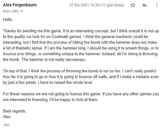 Alexander Feigenbaum's E-mail Screenshot