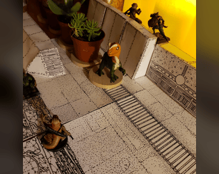 Social Distance Papercraft Kit (Free!)   - Seven walls and barriers for your 5E, OSR, 28mm or 1:60 miniature battles 