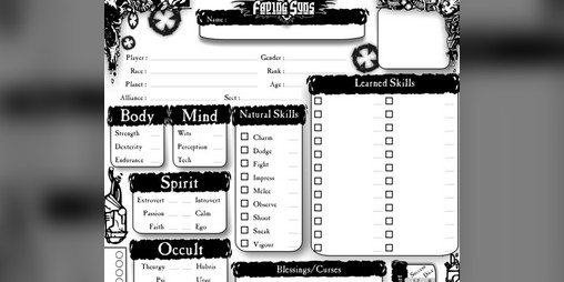 Cover image for Fading Suns Character Sheet (Form)