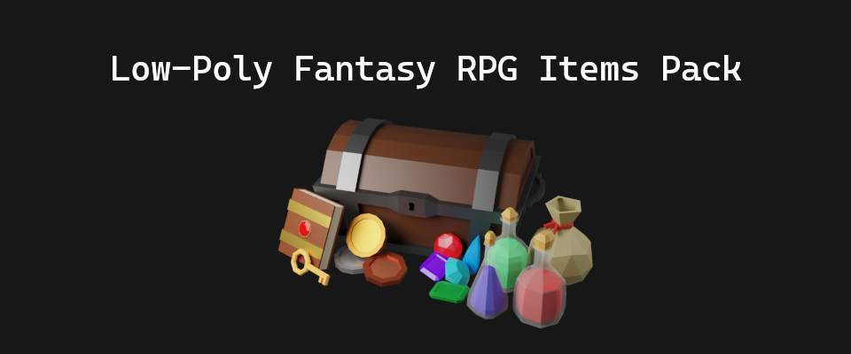 Low-Poly Fantasy RPG Items Asset Pack
