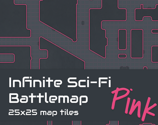 Infinite SciFi Battlemap - Pink   - VTT megadungeon battlemap 