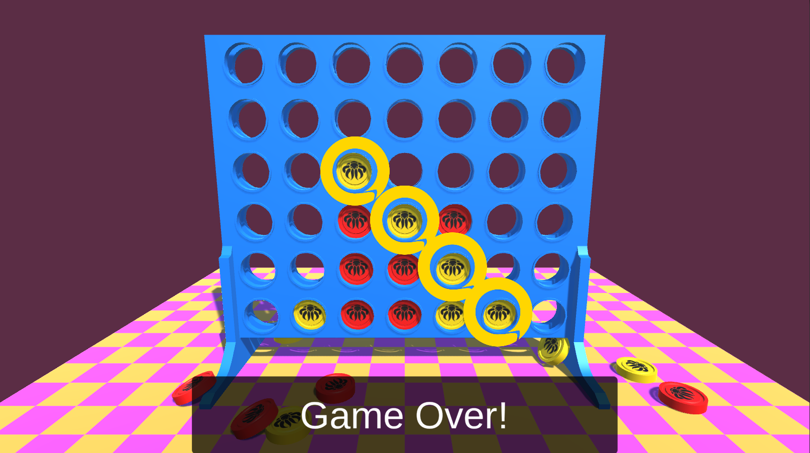 Connect 4 - Win Highlight and Info Box