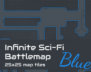 Infinite SciFi Battlemap - Blue   - VTT megadungeon battlemap 