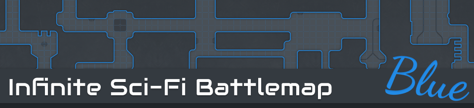 Infinite SciFi Battlemap - Blue