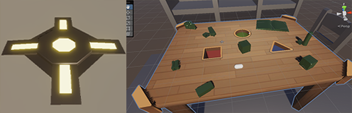 Ability spawn point // In-engine capture of the textured table model along with the surrounding props