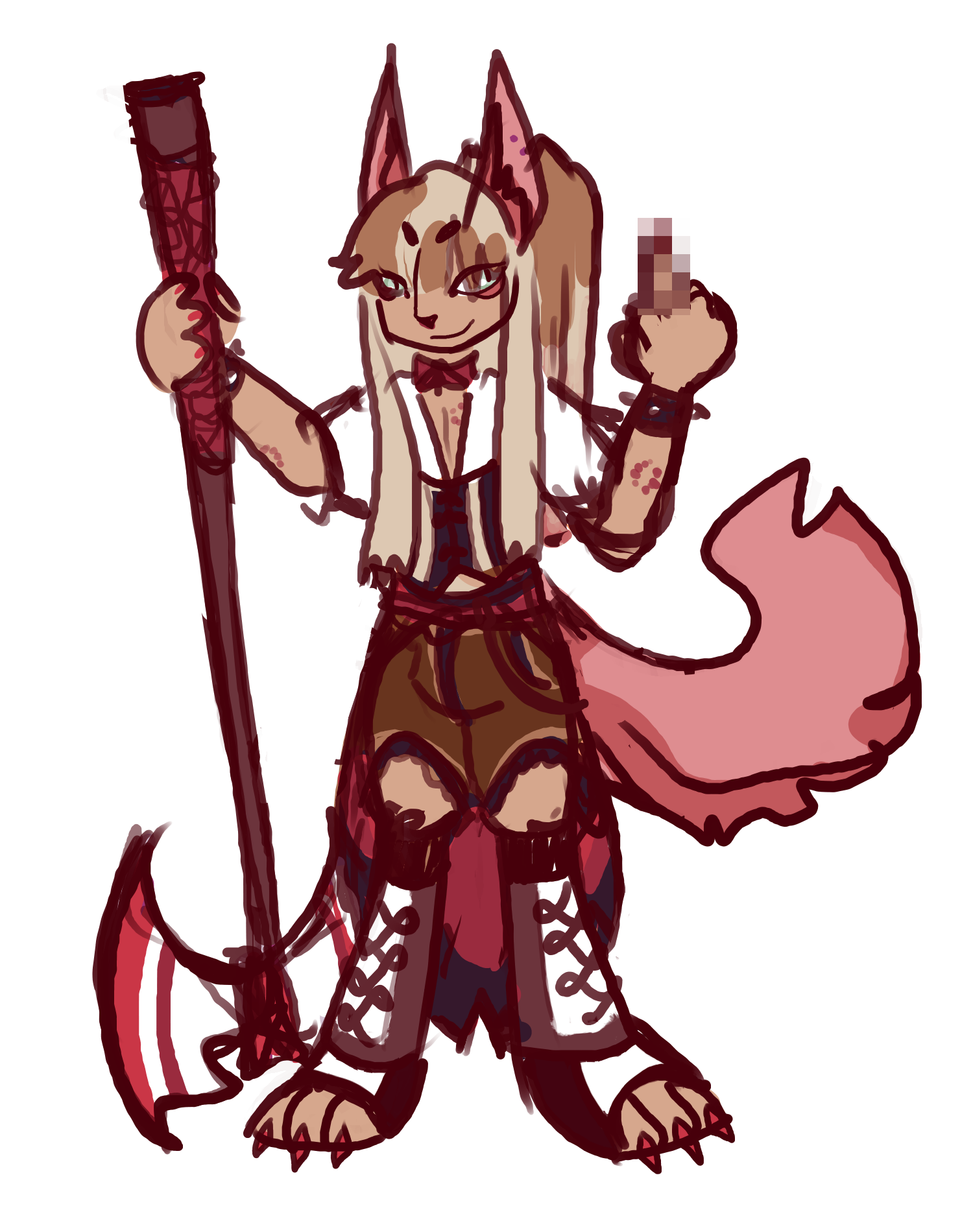  A kistune warrior whose barbaric fighting styles are enhanced by blood and bloodlust
