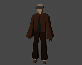 random character 3d model PS1 style(blender)