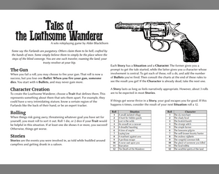 Tales of the Loathsome Wanderer   - A solo one-page TTRPG about the myth of the Gun 
