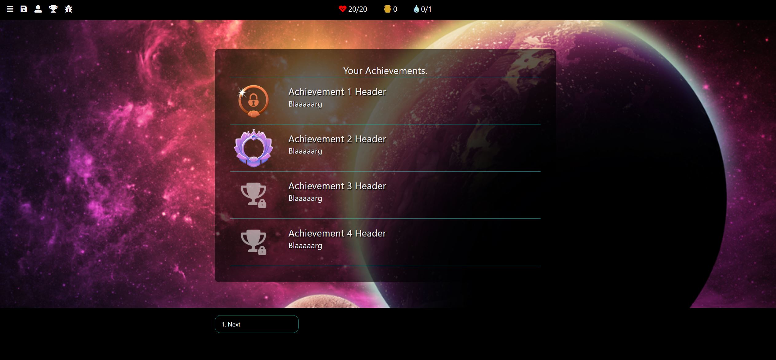 Image of Achievement Screen