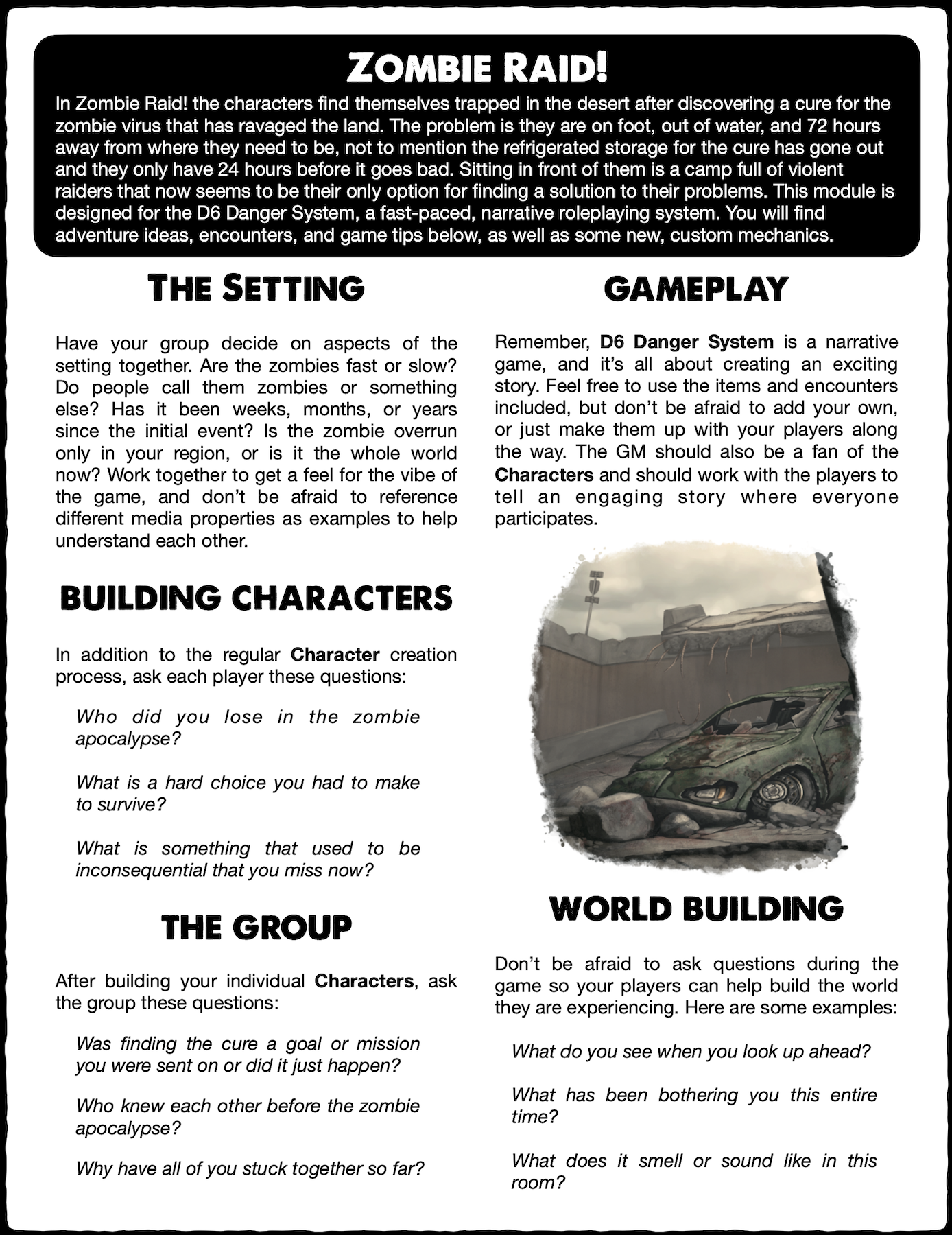 Cover image for Zombie Raid! A D6 Danger System Module