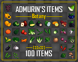 Added eighty fruit, nuts, and seeds to my free pixel art asset pack on  itch.io. Link in comments. : r/gameassets