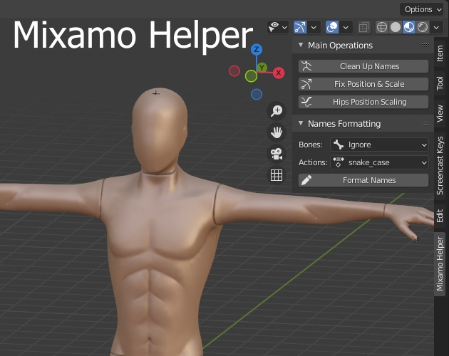 Blender - Mixamo Helper by Stalf