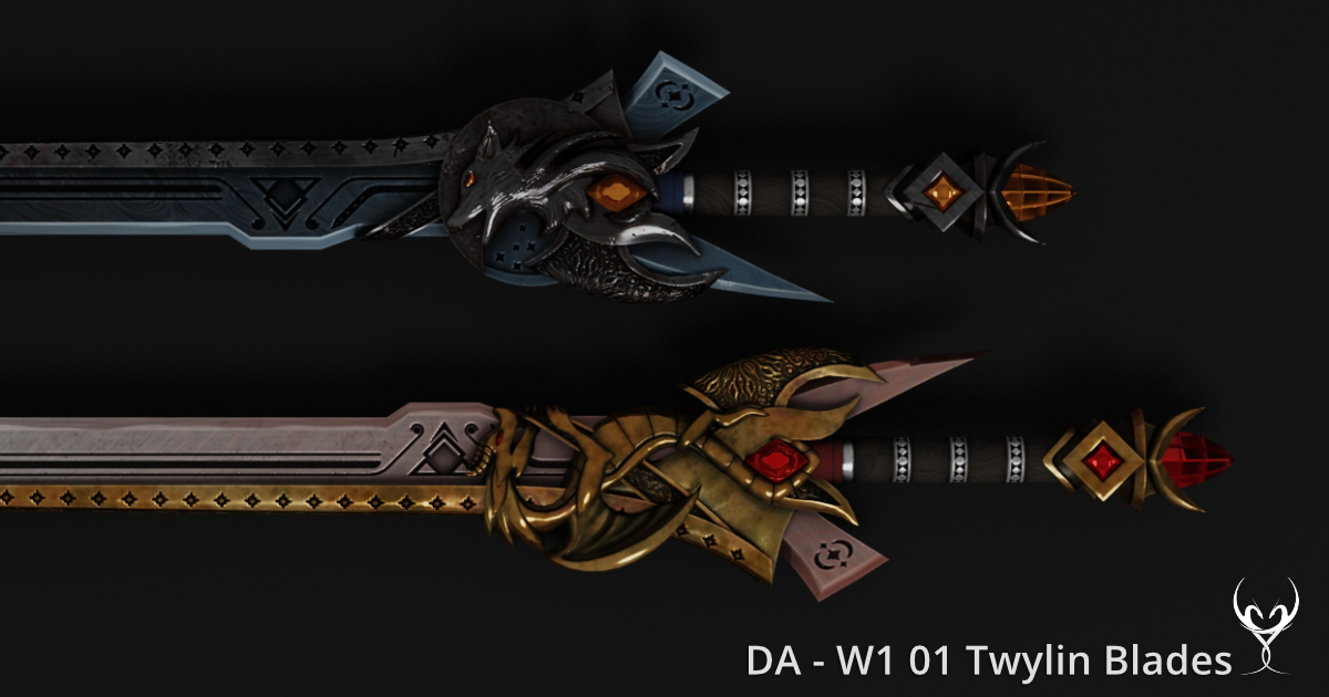 DA W1 01 Twylin Blade - dual wield sword with buckler