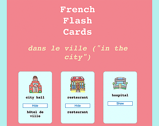 french vocab flash cards