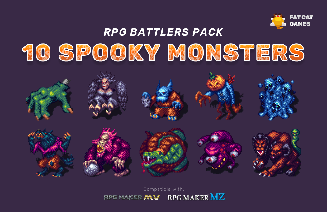 10 Spooky RPG characters battlers pack