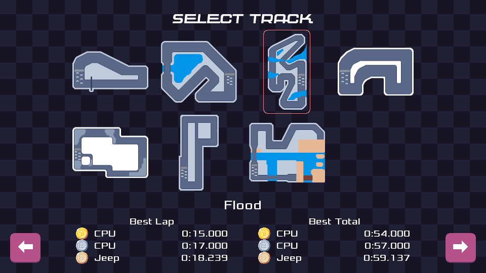 Flood in track selector