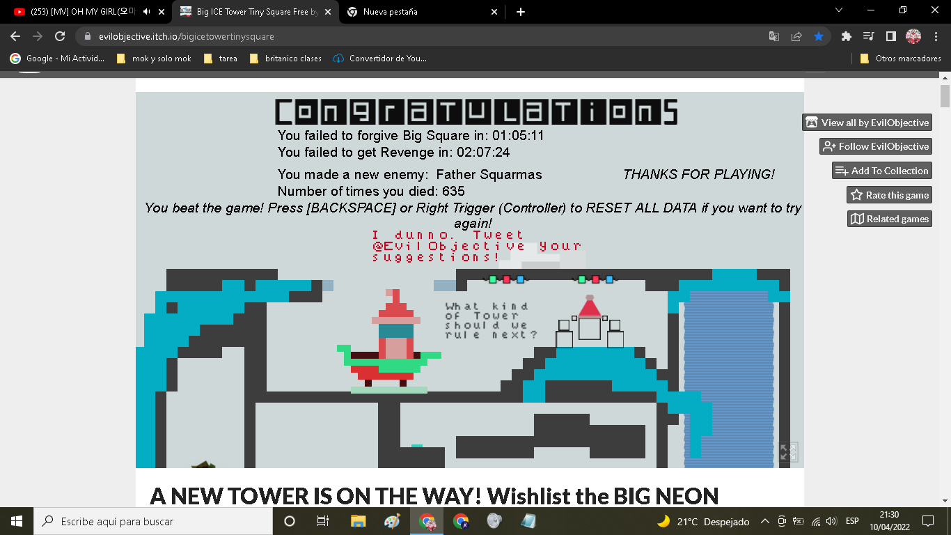 Big Tower Tiny Square by EvilObjective - Play Online - Game Jolt