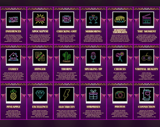 Cyberpunk Fates Printable Oracle Deck (30 Divination Cards)  