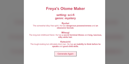 Cover image for Otome Game Generator