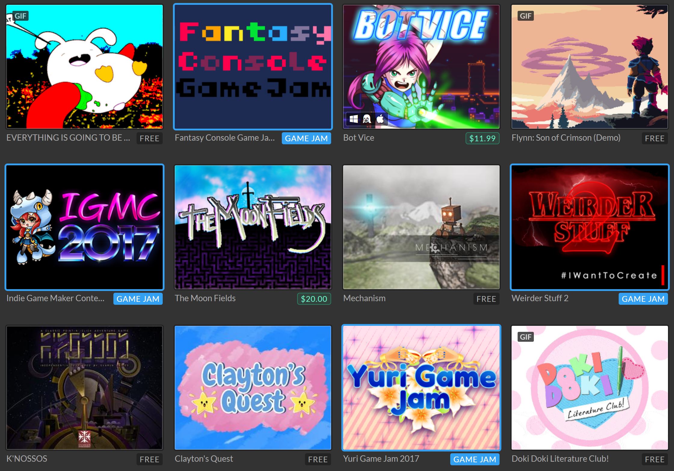 I tried 10 free browser games on itch.io, and none of them made sense.