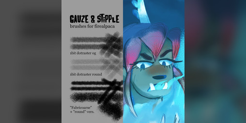 Cover image for 4nnih6's Dotraster - Gauze and Stipple brushes [Firealpaca, Krita]