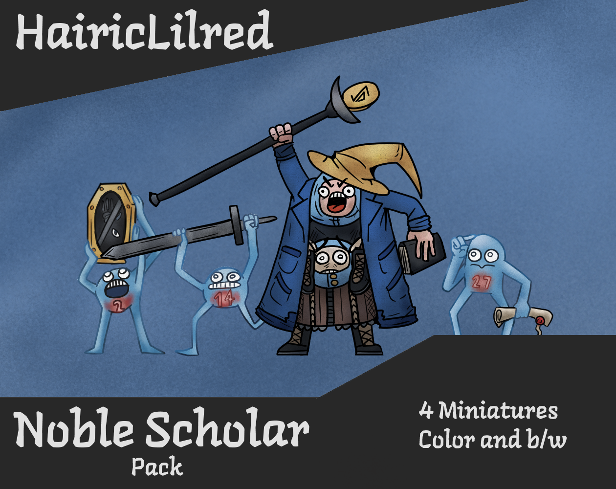 Cover image for Hairic Paper Minis - Noble Scholar Pack