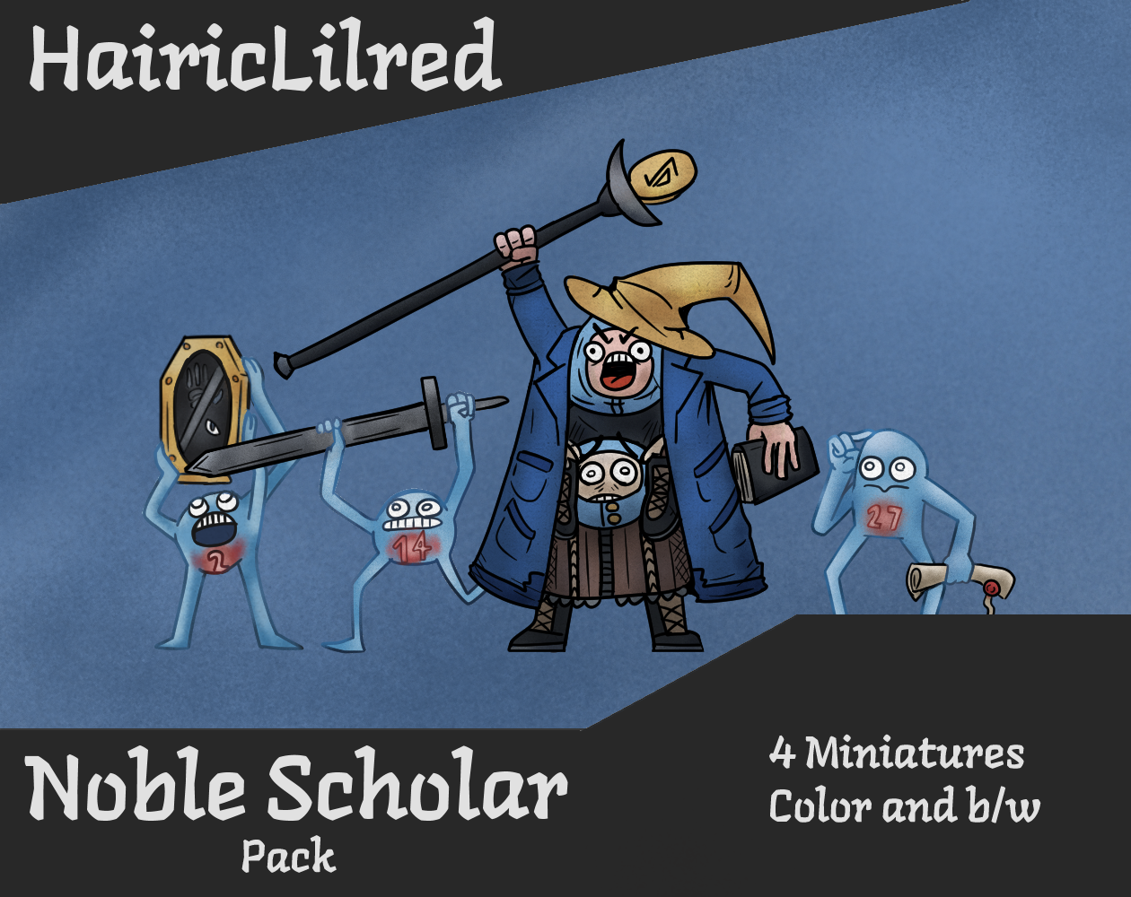 Hairic Paper Minis - Noble Scholar Pack