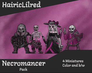 Hairic Minis - Necromancer Pack   - A pack of Paper miniature for RPG and skirmish wargames 